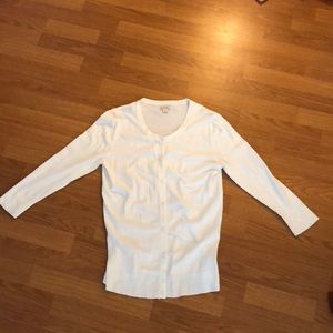 Merona 3/4 Sleeve White Button-Up Cardigan